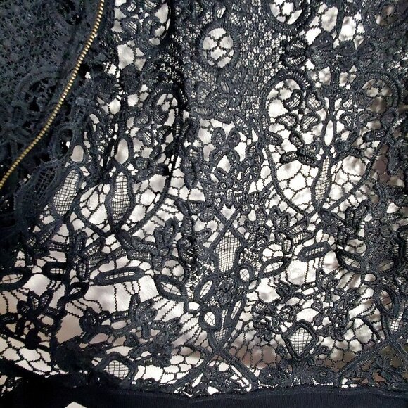 Simply Noelle Black Lace Zip-Up Cardigan S/M 8-10 Womens Lightweight Jacket NWT - Picture 9 of 15